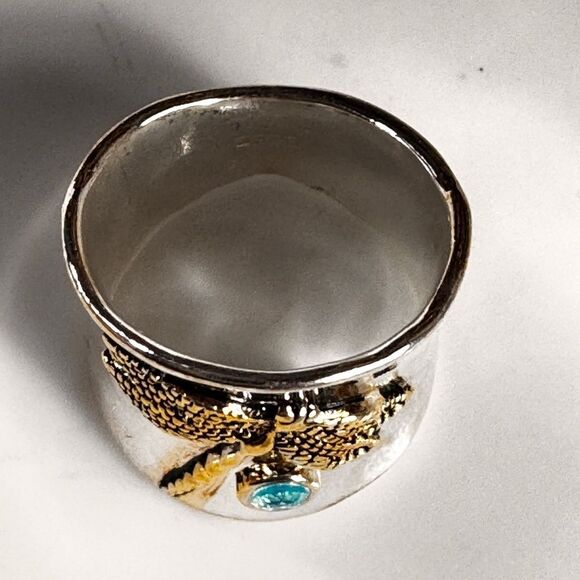 Free People Silver and Gold Dragonfly Stone Ring - Picture 7 of 10